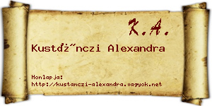 Kustánczi Alexandra névjegykártya